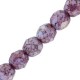 Abalorios facetadas cristal Checo Fire Polished 4mm - Chalk white teracota purple